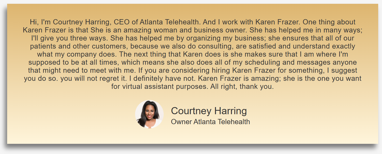 Courtney Harring - Testi