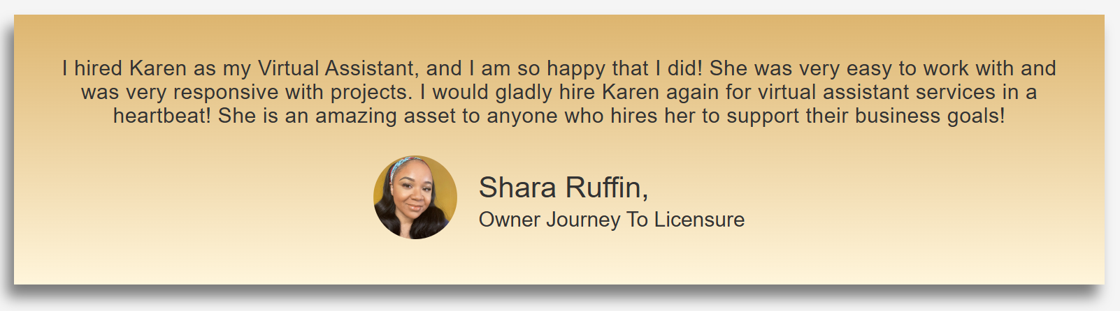 Shara Ruffin - Testi